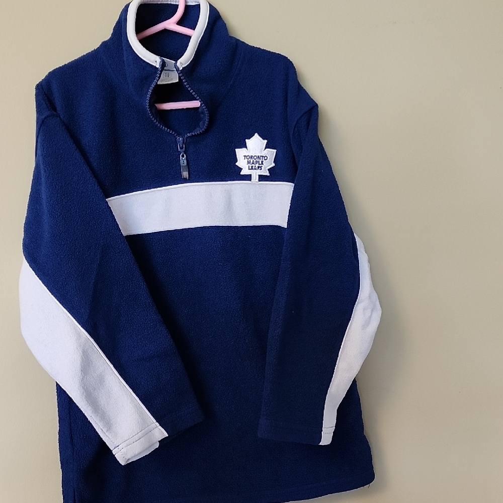 Toronto Maple Leafs Blue and White Half-Zip Pullover Boy 7/8 Years